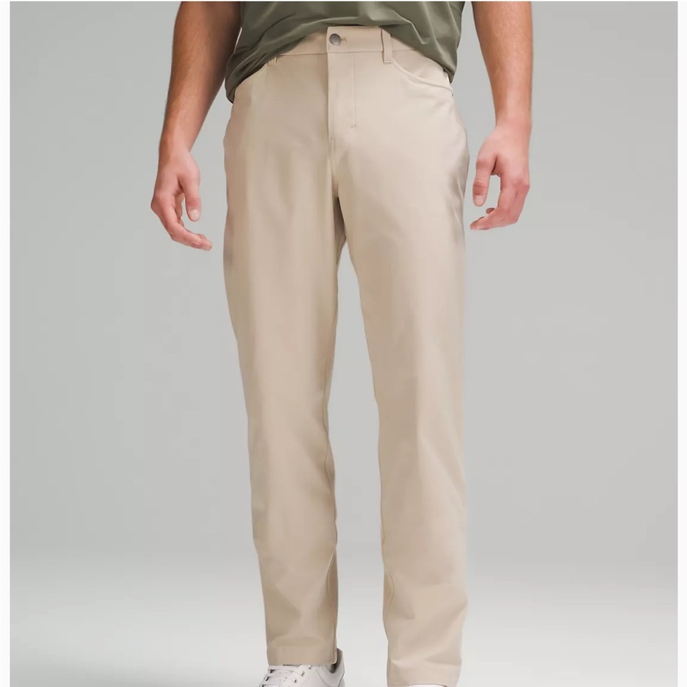 Lululemon ABC Mens 32 Performance Pants Classic Fit Warpstreme Tan 5-Pocket